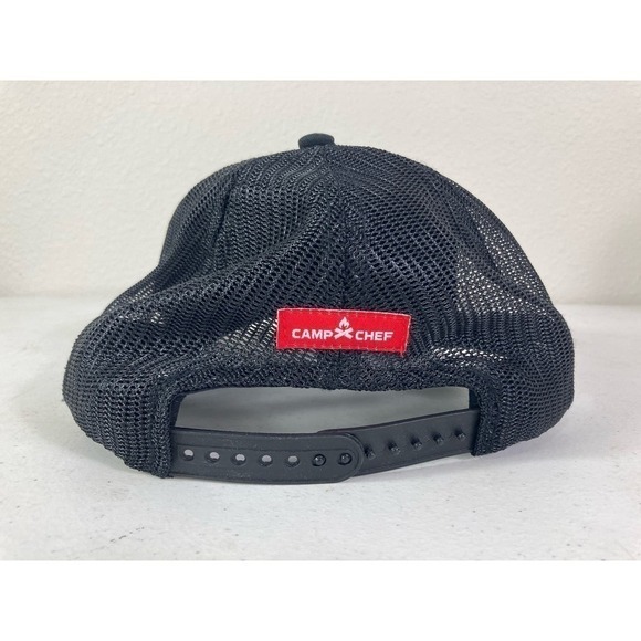 Camp Chef Hat Adult Black OSFA One Size Grill Outdoor Snapback Mesh Baseball - Picture 3 of 9